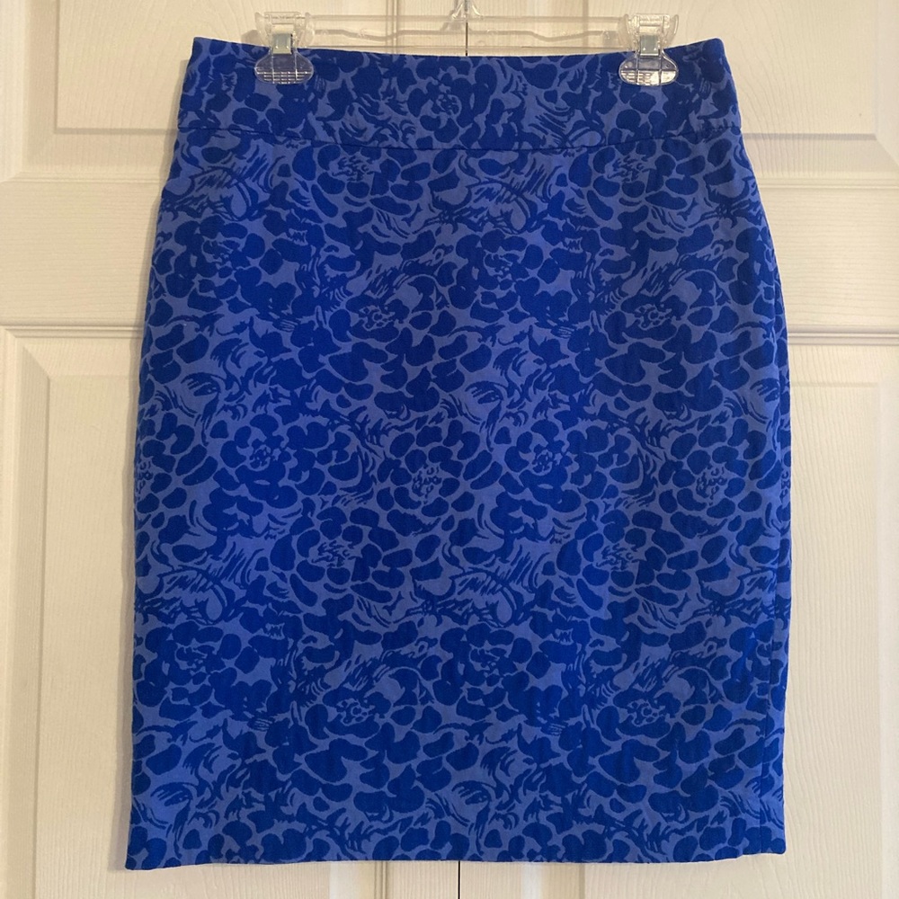 Loft Blue Floral Skirt